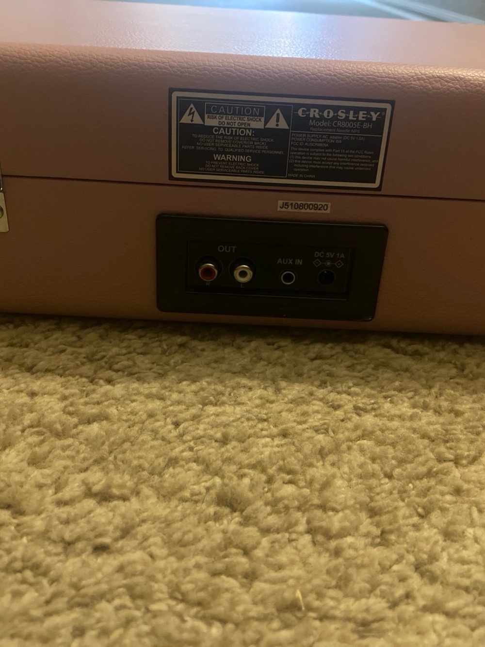 Crosley Retro Portable Turntable in Dusty Rose
